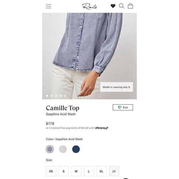 Rails Camille Top Sapphire Acid Wash - Picture 8 of 16